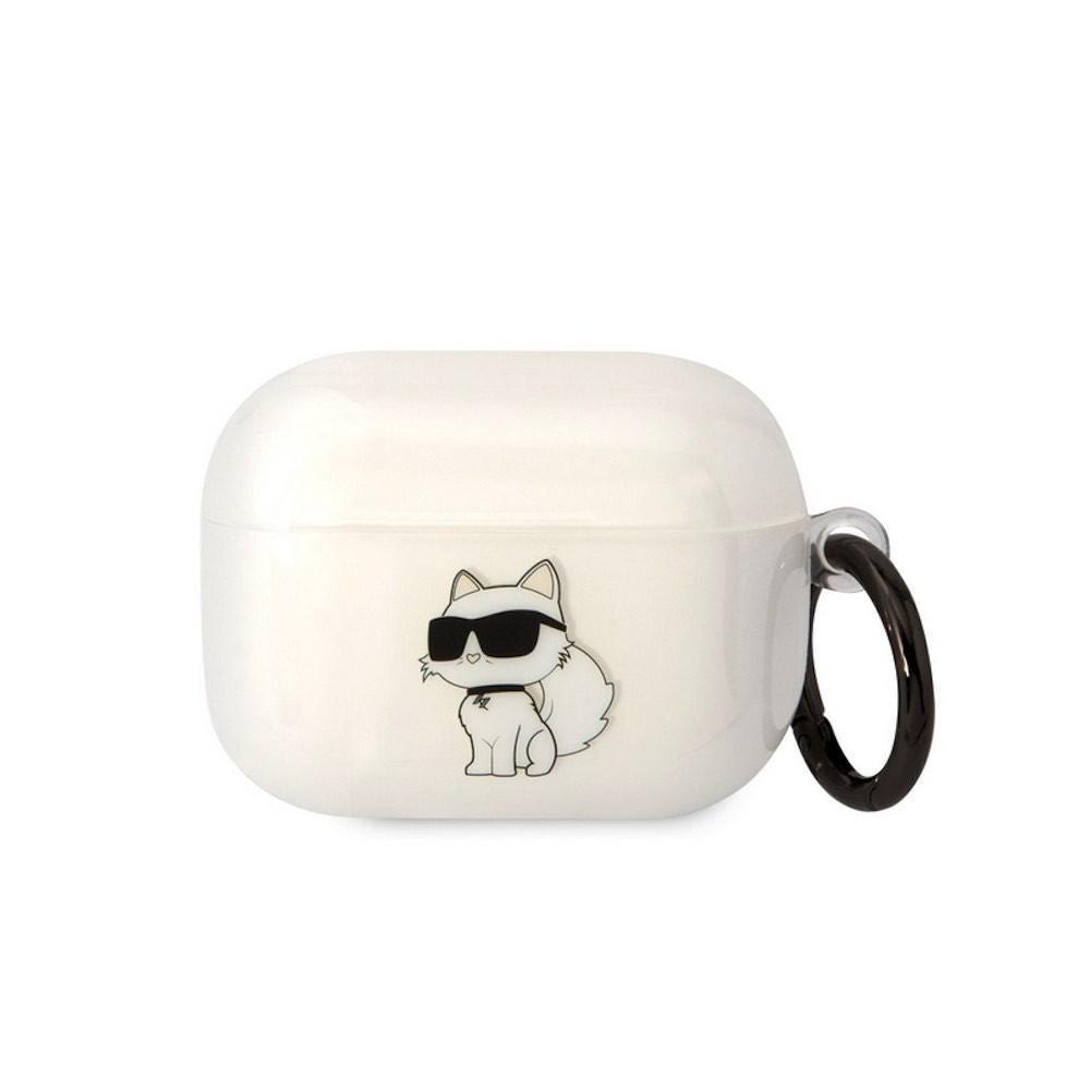 Силиконов калъф с карабинер за Apple AirPods Pro - Karl Lagerfeld AirPods Pro 3D Logo NFT Choupette Silicone Case (бял) | JAR Computers Силиконов калъф с карабинер за Apple AirPods Pro - Karl Lagerfeld AirPods Pro 3D Logo NFT Choupette Silicone Case (бял)