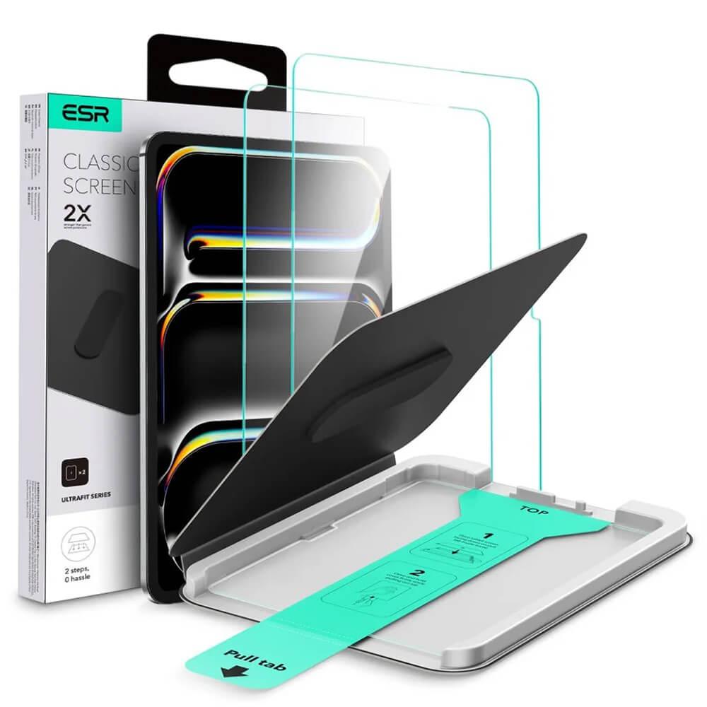Стъклено защитно покритие за дисплея на iPad Pro 13 (2025), iPad Pro 13 (2024) - ESR Tempered Glass Screen Protector UltraFit Tray 2 Pack | JAR Computers Стъклено защитно покритие за дисплея на iPad Pro 13 (2025), iPad Pro 13 (2024) - ESR Tempered Glass Screen Protector UltraFit Tray 2 Pack