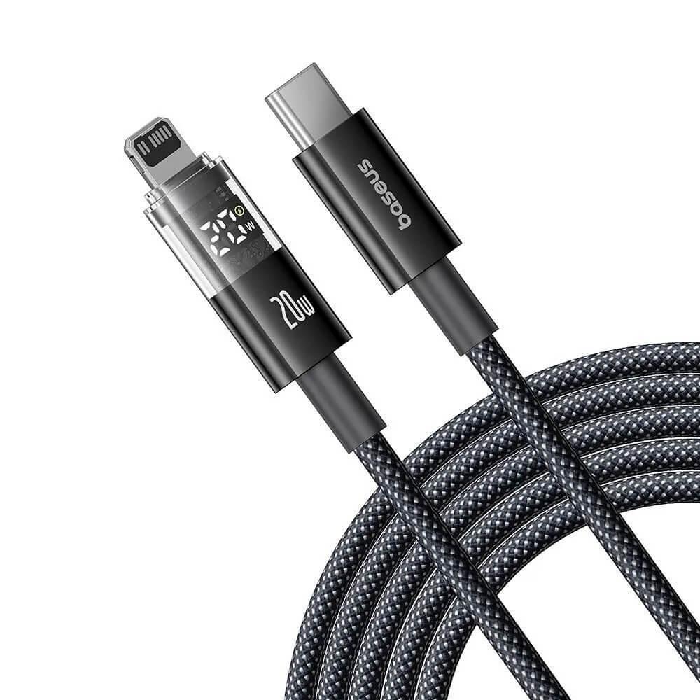 USB-C към Lightning кабел за Apple устройства с Lightning порт - Baseus Digital Display 2 USB-C to Lightning Cable PD 20W (100 см) (черен) | JAR Computers USB-C към Lightning кабел за Apple устройства с Lightning порт - Baseus Digital Display 2 USB-C to Lightning Cable PD 20W (100 см) (черен)