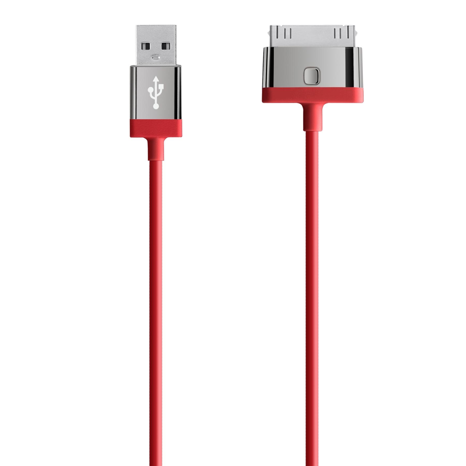 Зареждащ и синхронизиращ кабел за iPhone, iPad и iPod - Belkin Mixit (червен) | JAR Computers Зареждащ и синхронизиращ кабел за iPhone, iPad и iPod - Belkin Mixit (червен)