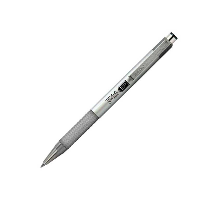 Zebra Химикалка F-301A, алуминиева, 0.7 mm, сребриста