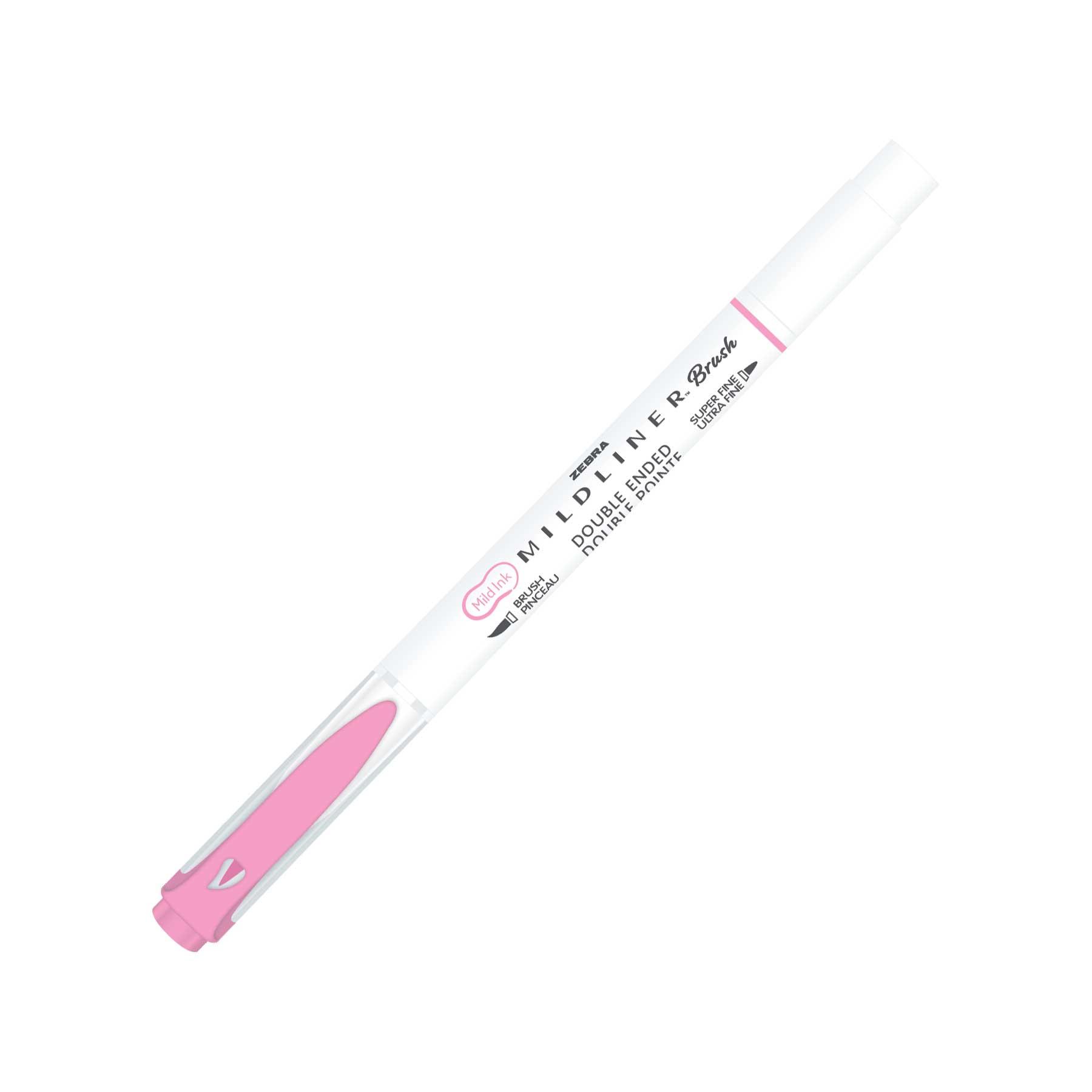 Zebra Маркер-четка Midliner Brush&Marker Fluorescent, розов