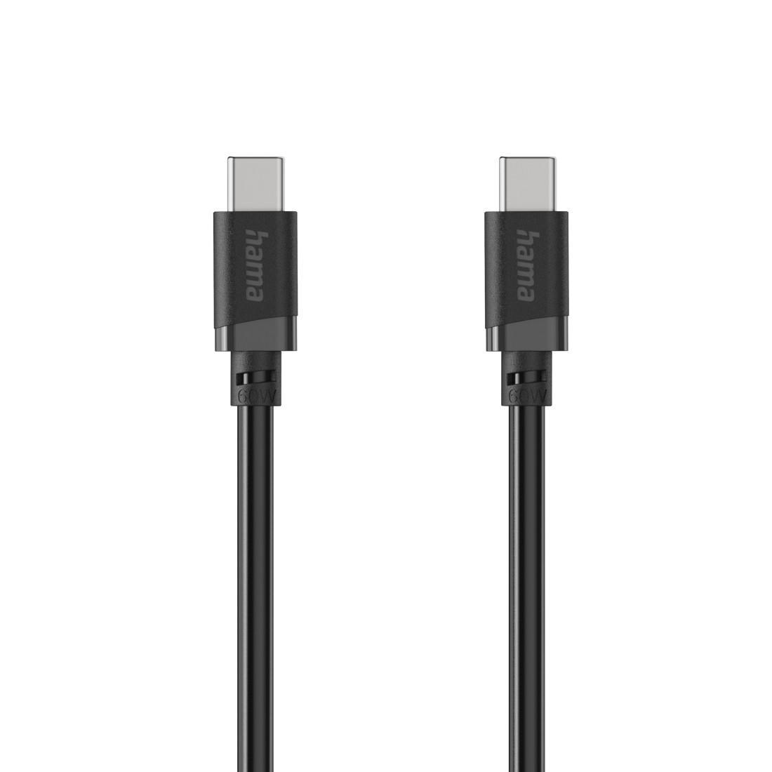 HAMA Кабел USB-C - USB-C, 60W, 2 м, черен