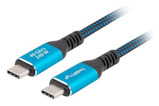 Lanberg CA-CMCM-45CU-0015-BK USB кабел USB 3.2 Gen 2 (3.1 Gen 2) 1,5 м USB C Черен, Син