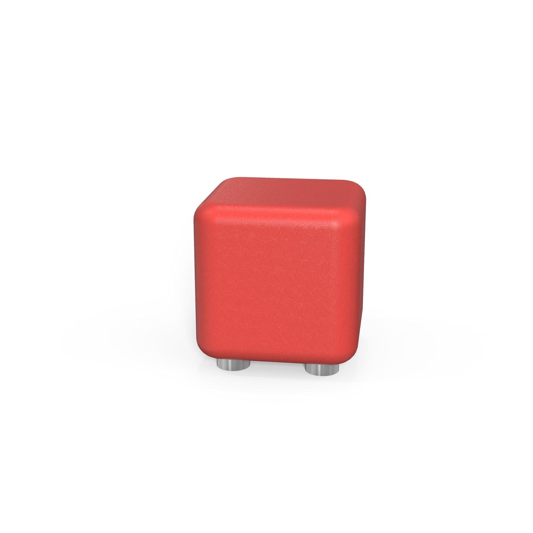 Табуретка RFG Cube, квадратна, екокожа, 60 х 60 х 43 cm, червена