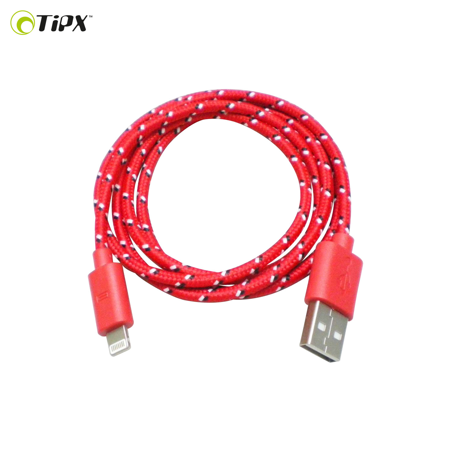 Плетен Lightning кабел за iPhone, iPad, iPod (2 метра) - TIPX Sync and Charge Lightning (червен) | JAR Computers Плетен Lightning кабел за iPhone, iPad, iPod (2 метра) - TIPX Sync and Charge Lightning (червен)