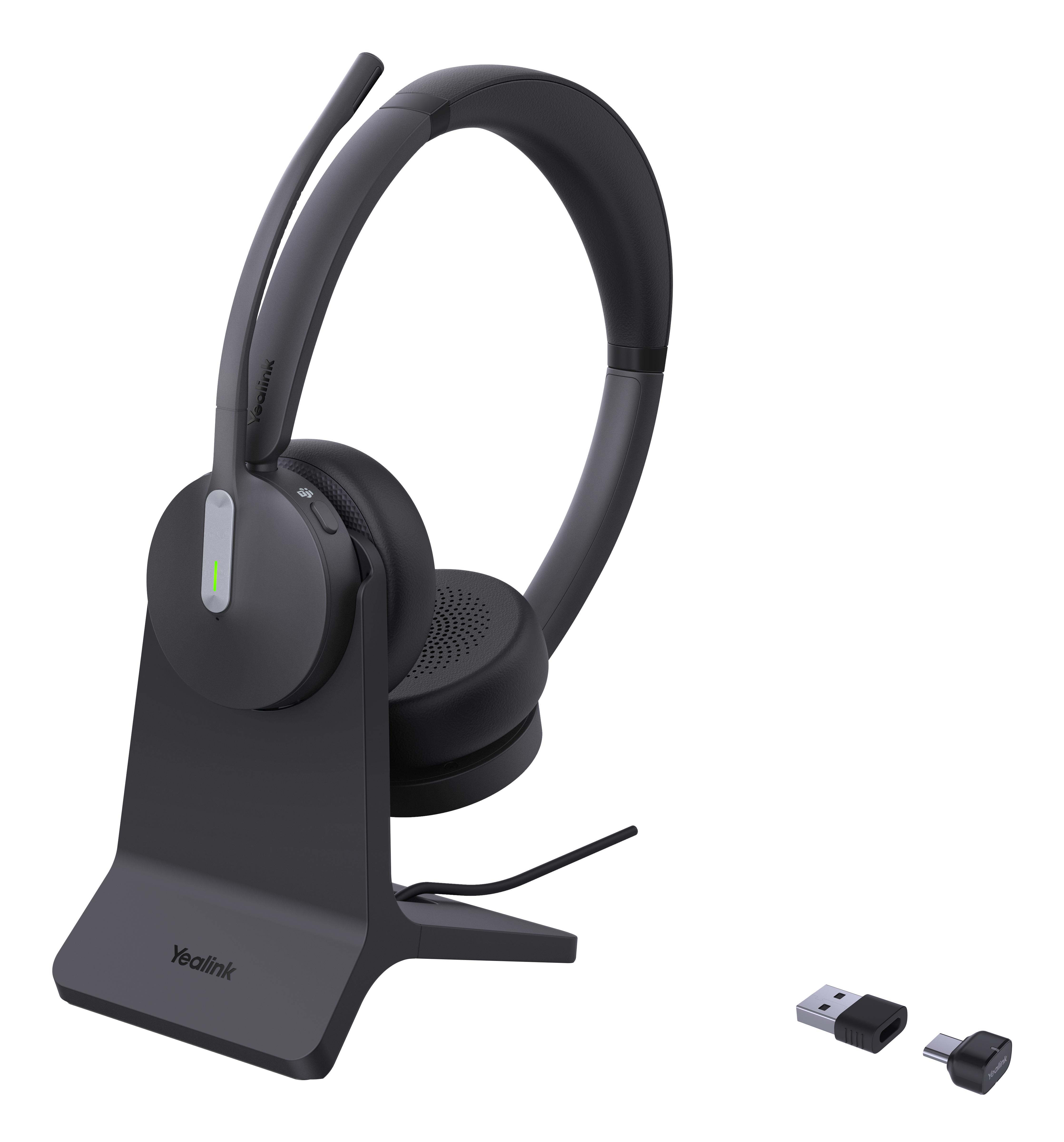 Yealink BH70 Dual with Stand USB-C/A Headset Слушалки Безжичен Лента за глава Офис/Център за обаждания USB Тип-A Bluetooth Стойка за зареждане Черен