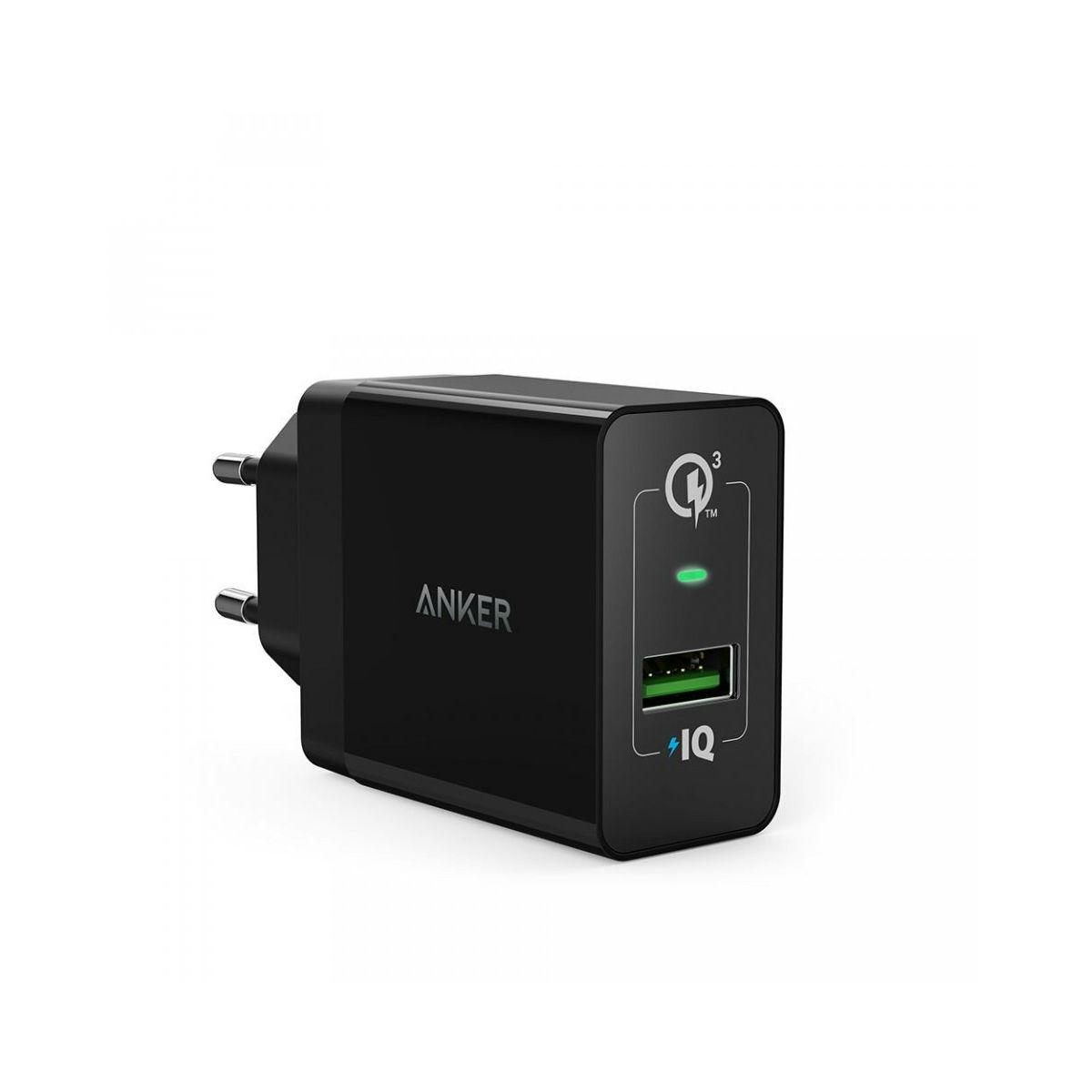 Захранване за ел. мрежа с USB изход и технология за бързо зареждане - Anker PowerPort+ 1 Quick Charge 3.0 (черен) | JAR Computers Захранване за ел. мрежа с USB изход и технология за бързо зареждане - Anker PowerPort+ 1 Quick Charge 3.0 (черен)