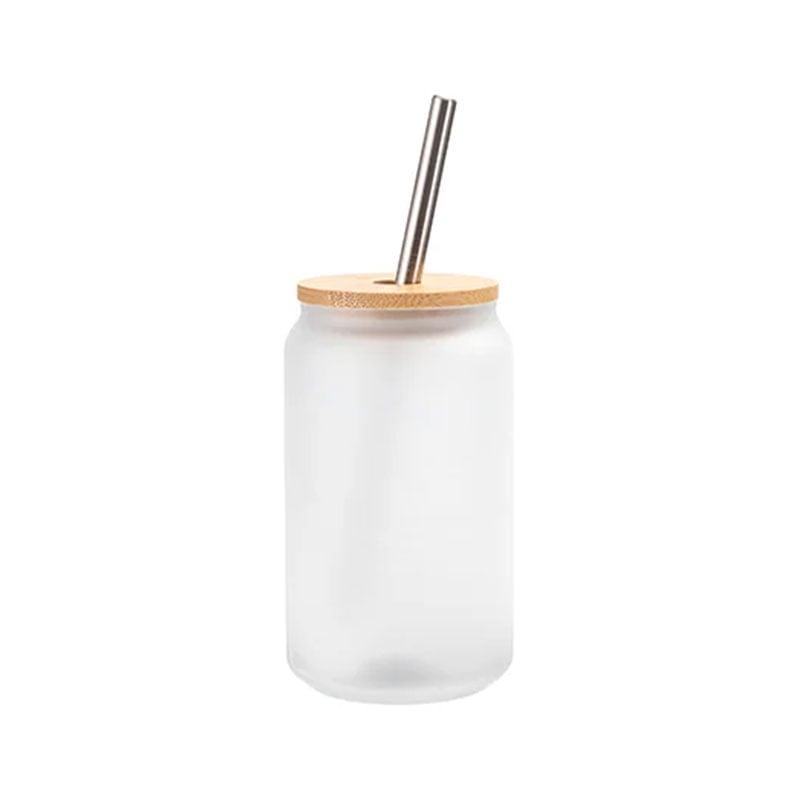 BESTSUB Чаша Frost, стъклена, с бамбуков капак и сламка, 400 ml | JAR Computers BESTSUB Чаша Frost, стъклена, с бамбуков капак и сламка, 400 ml