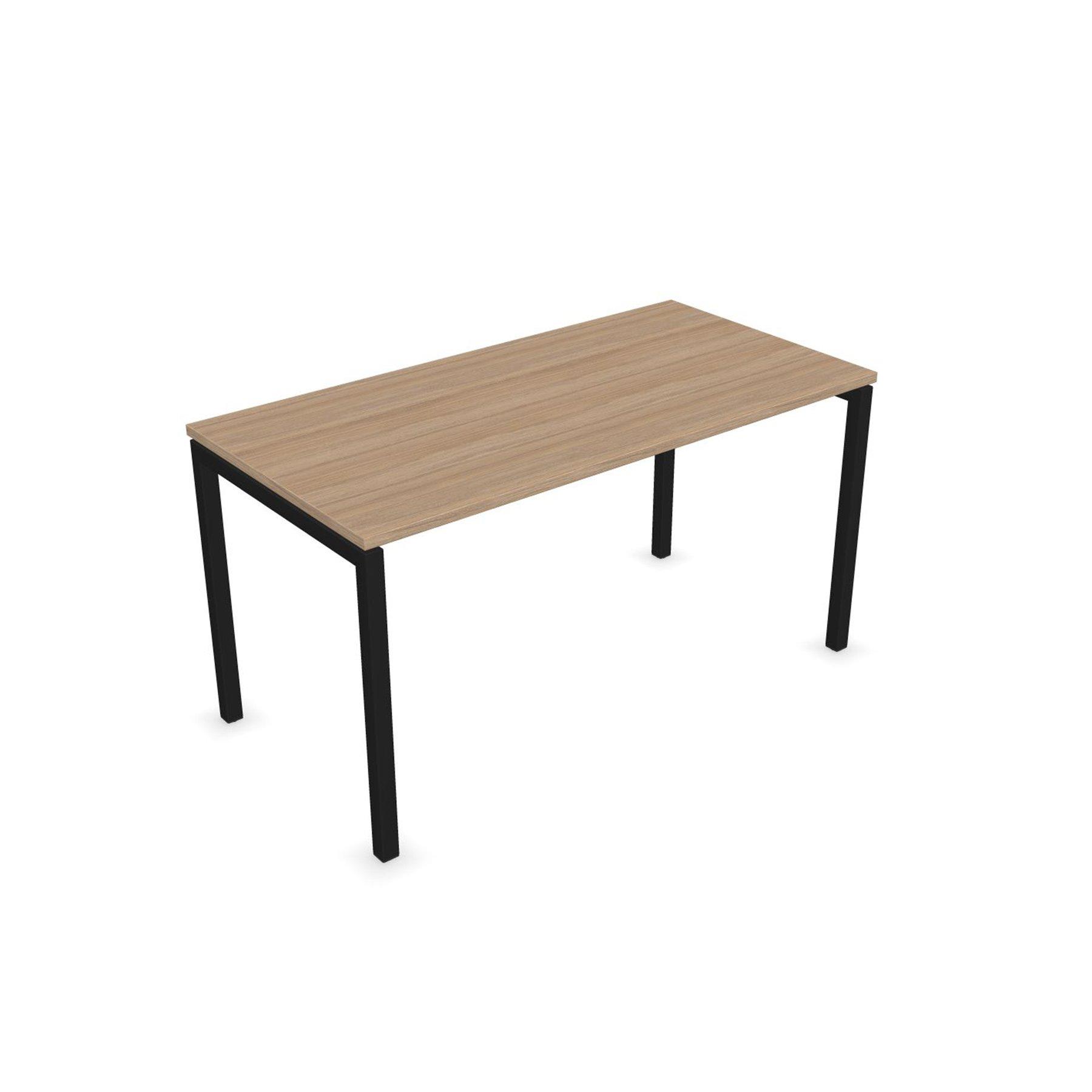 Бюро Narbutas Nova U, 1400 x 700 x 740 mm, меламин кехлибарен дъб, черен метал, крак тип U