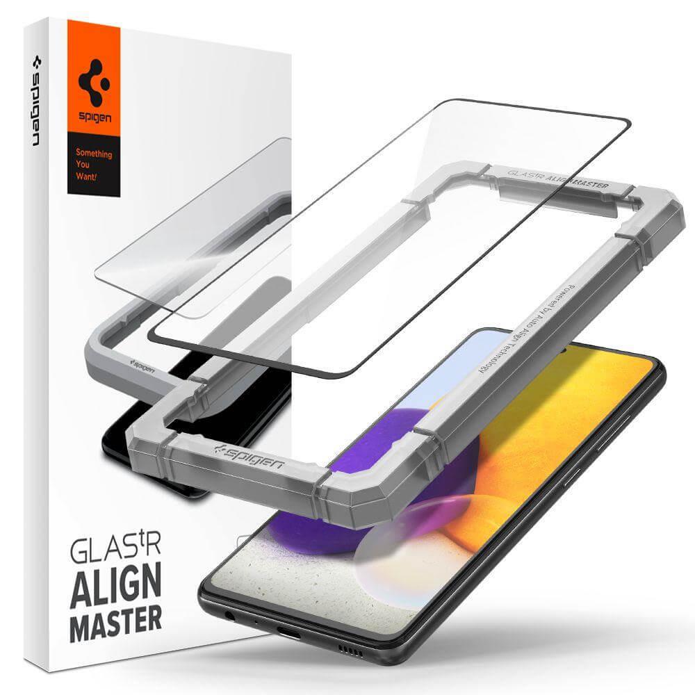Калено стъклено защитно покритие за целия дисплей на Samsung Galaxy A52 - Spigen Glass.Tr Align Master Full Cover Tempered Glass (черен-прозрачен) | JAR Computers Калено стъклено защитно покритие за целия дисплей на Samsung Galaxy A52 - Spigen Glass.Tr Align Master Full Cover Tempered Glass (черен-прозрачен)
