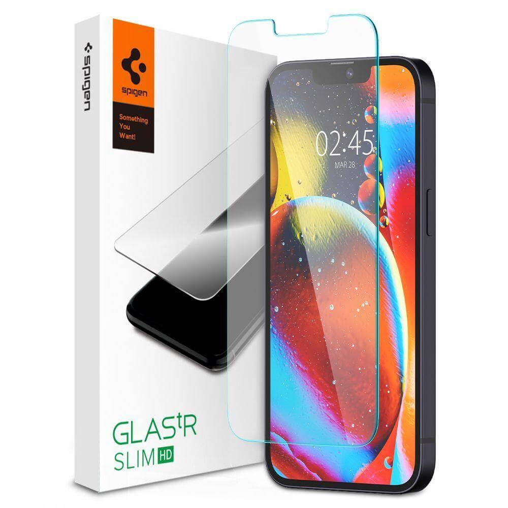Калено стъклено защитно покритие за дисплея на iPhone 13 mini - Spigen Glass.Tr Slim Tempered Glass (прозрачен) | JAR Computers Калено стъклено защитно покритие за дисплея на iPhone 13 mini - Spigen Glass.Tr Slim Tempered Glass (прозрачен)