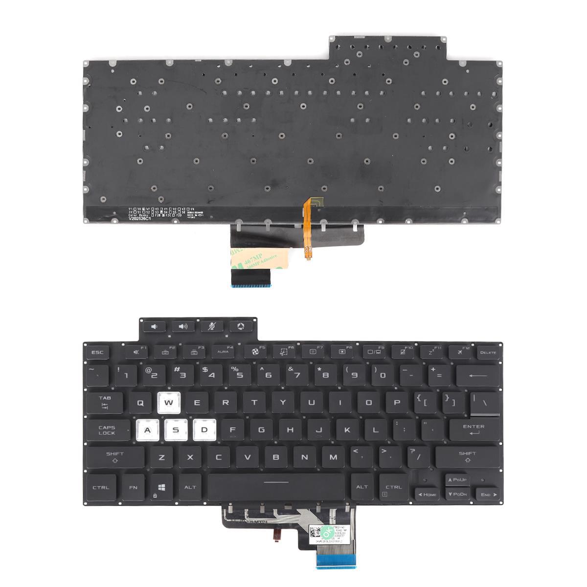 Клавиатура за лаптоп Asus TUF Gaming Dash FX516 FX516P FX516PC Черна Без Рамка С Малък Ентър, с Подсветка | JAR Computers Клавиатура за лаптоп Asus TUF Gaming Dash FX516 FX516P FX516PC Черна Без Рамка С Малък Ентър, с Подсветка