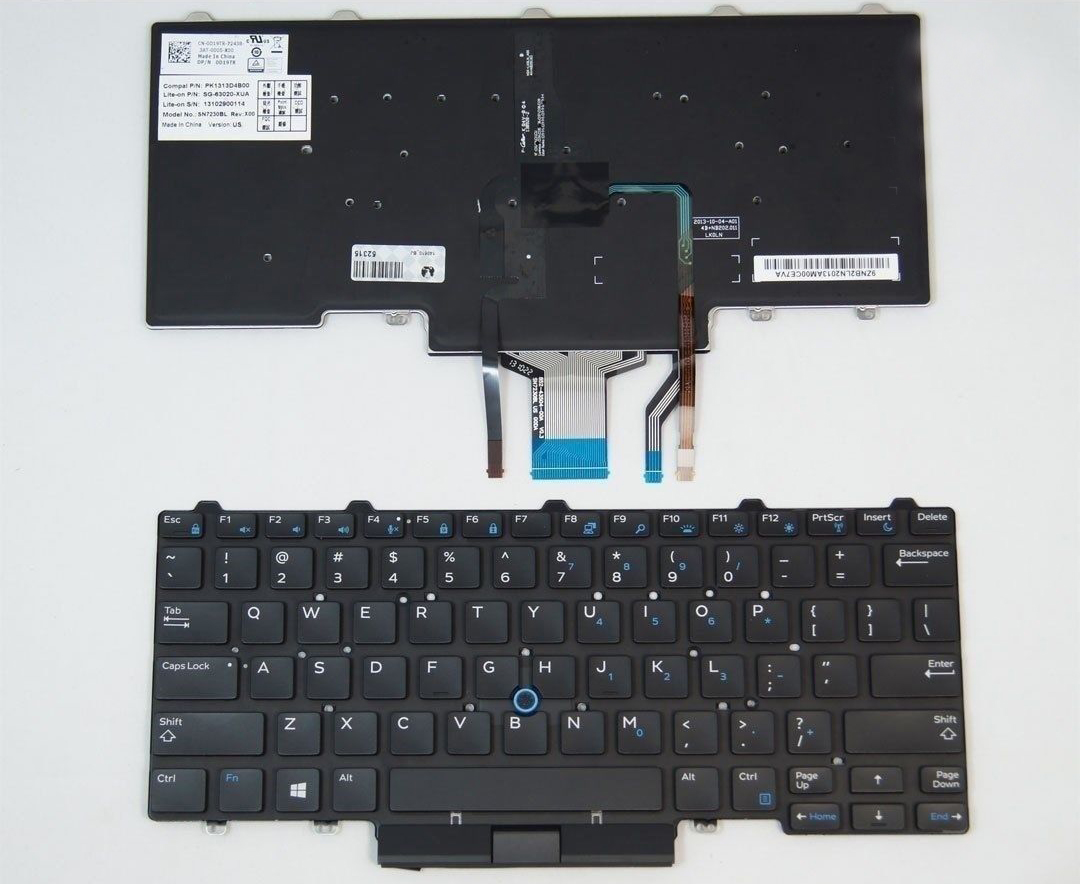 Клавиатура за лаптоп Dell E5450 E7450 E5470 E7470 Черна Без Рамка (Малък Ентър) с Подсветка / Black Without Frame US With Backlit, With Point Stick | JAR Computers Клавиатура за лаптоп Dell E5450 E7450 E5470 E7470 Черна Без Рамка (Малък Ентър) с Подсветка / Black Without Frame US With Backlit, With Point Stick