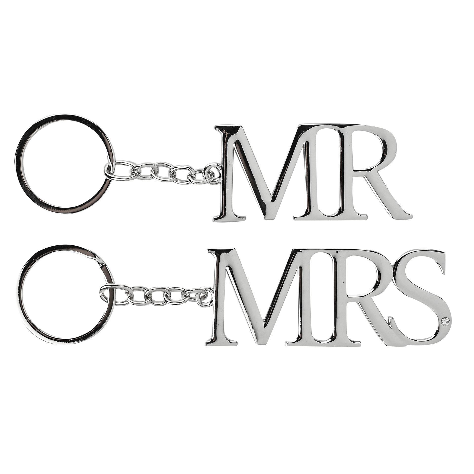 Комплект от два посребрени ключодържателя Amore „Mr & Mrs“