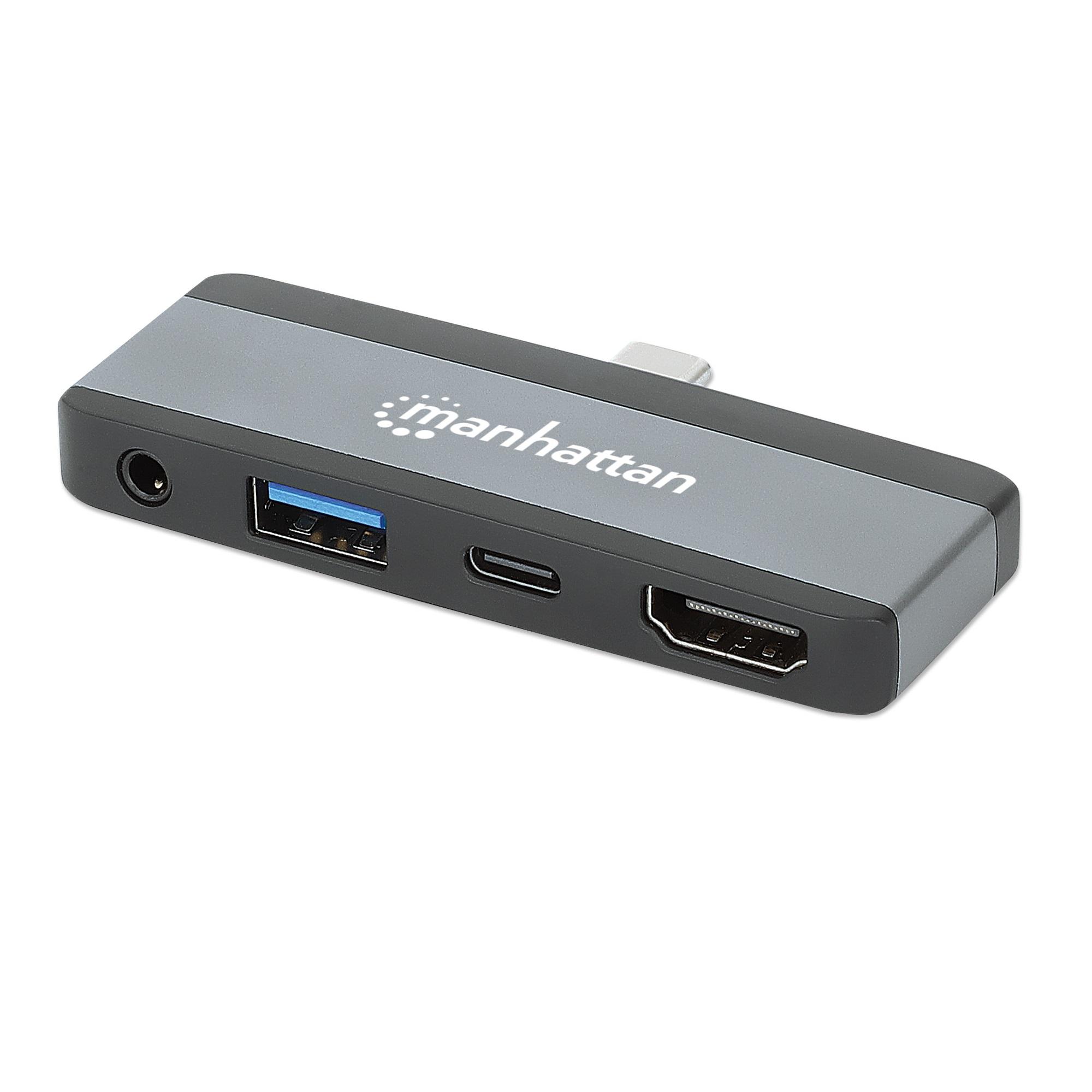 MANHATTAN 190404 :: USB-C PD към HDMI 4-в-1 докинг станция за пътуване за таблет, телефон и лаптоп, 4K