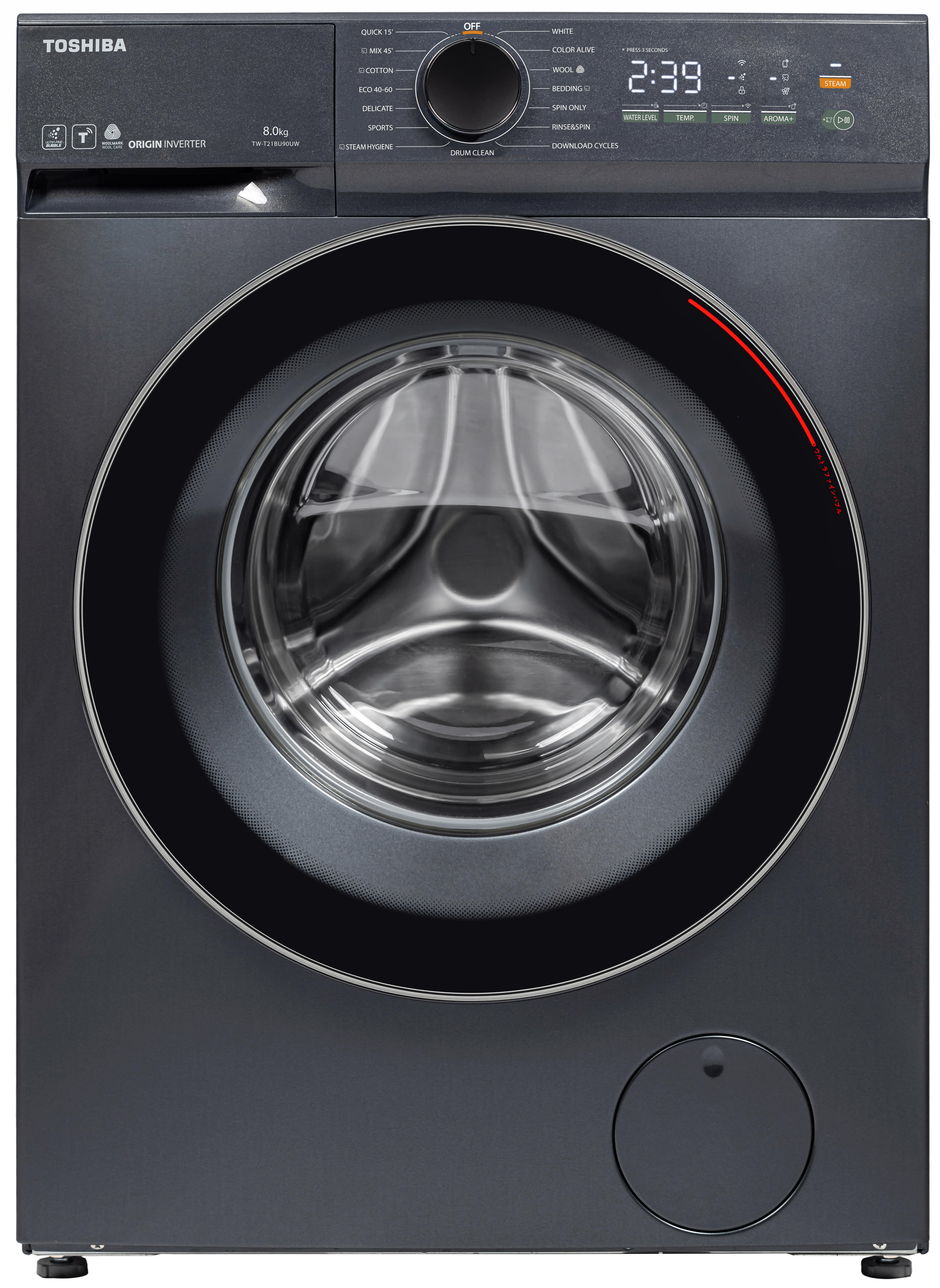 Пералня Toshiba TW-T21BU90UWBK(MG) , 1400 об./мин., 8.00 kg, A , Inox