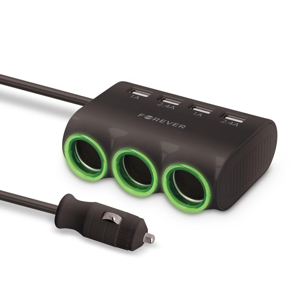 Разделител за зарядно за кола Forever 12/42V 4xUSB | JAR Computers Разделител за зарядно за кола Forever 12/42V 4xUSB