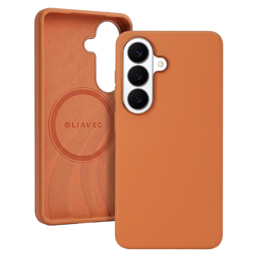 Силиконов (TPU) калъф с MagSafe за Samsung Galaxy S26 - Liavec Silk Shield Case with Metal Camera Frame (оранжев) | JAR Computers Силиконов (TPU) калъф с MagSafe за Samsung Galaxy S26 - Liavec Silk Shield Case with Metal Camera Frame (оранжев)