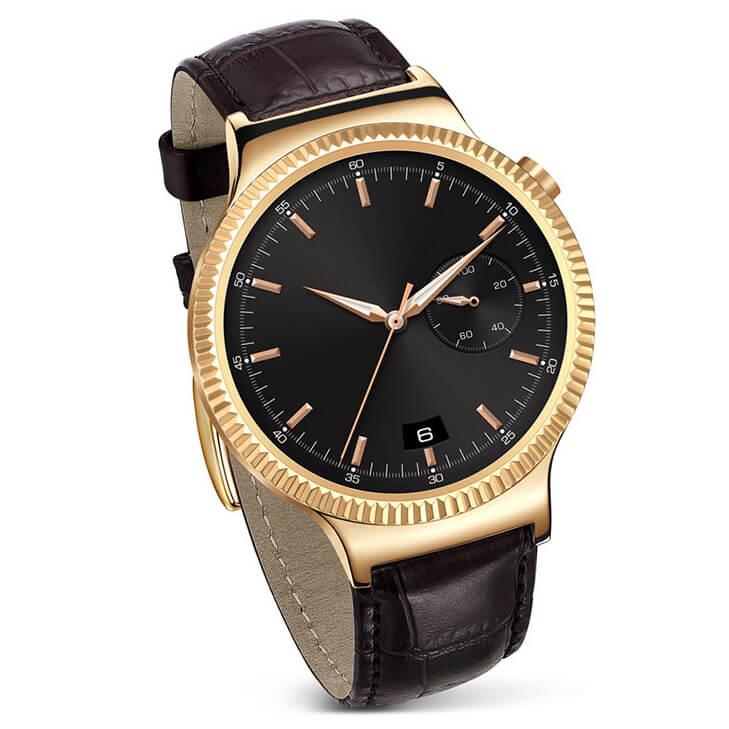 Умен часовник от неръждаема стомана с кожена каишка за Android и iOS - Huawei Smartwatch W1 Leather Bracelet (златист) | JAR Computers Умен часовник от неръждаема стомана с кожена каишка за Android и iOS - Huawei Smartwatch W1 Leather Bracelet (златист)