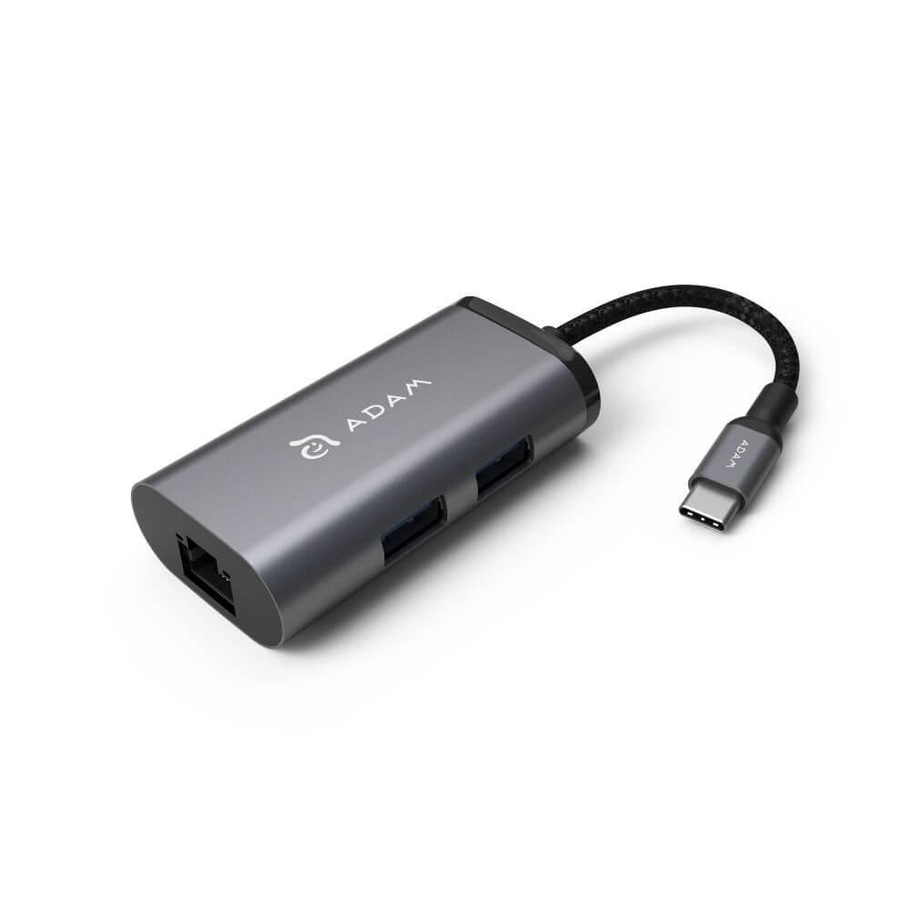 Adam Elements Casa Hub eC301 - USB-C хъб с 2 USB изхода и Gigabit Ethernet порт за устройства с USB-C порт (тъмносив) | JAR Computers Adam Elements Casa Hub eC301 - USB-C хъб с 2 USB изхода и Gigabit Ethernet порт за устройства с USB-C порт (тъмносив)