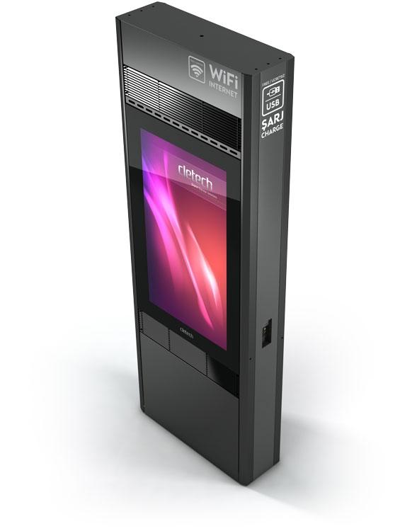 Cletech FX Double Sided Outdoor Totem Enclosure Portrait 46" Black | JAR Computers Cletech FX Double Sided Outdoor Totem Enclosure Portrait 46" Black