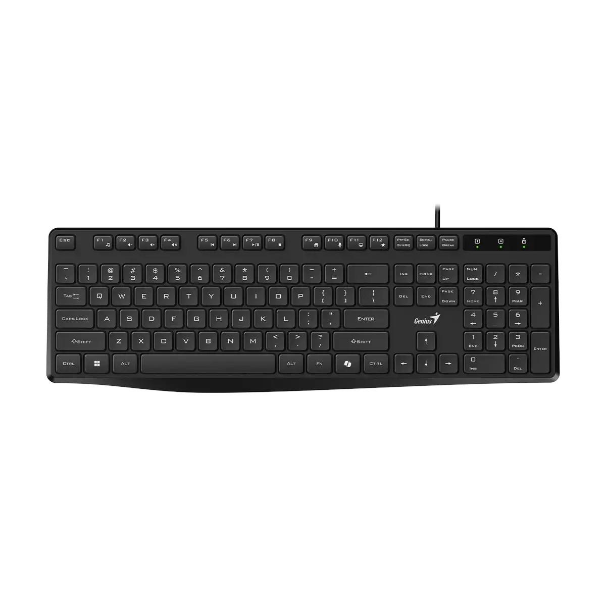 Genius Клавиатура KB-117S, с кабел, черна