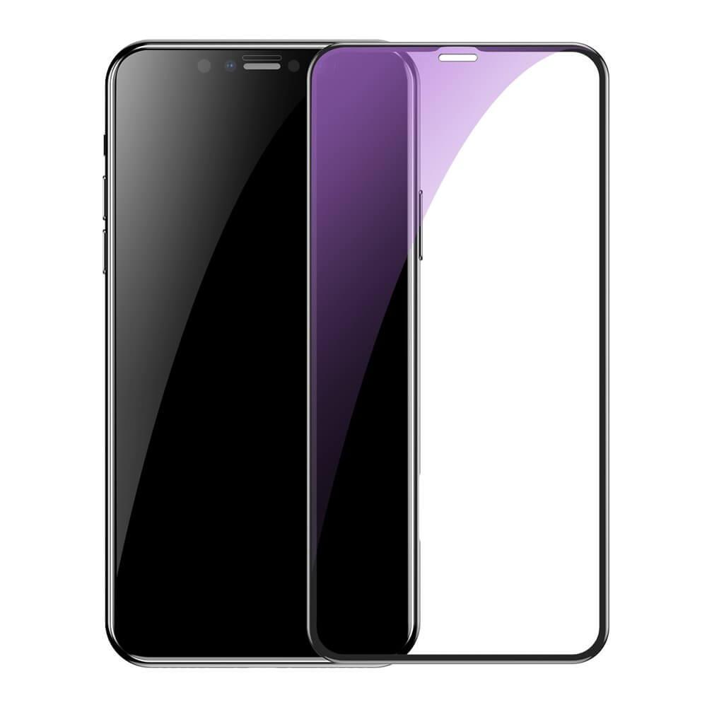 Калено стъклено защитно покритие за целия дисплей на iPhone 11 Pro Max, iPhone XS Max (прозрачен-черен) - Baseus Anti-bluelight Full Screen Tempered Glass (SGAPIPH65S-KD01) (2 броя) | JAR Computers Калено стъклено защитно покритие за целия дисплей на iPhone 11 Pro Max, iPhone XS Max (прозрачен-черен) - Baseus Anti-bluelight Full Screen Tempered Glass (SGAPIPH65S-KD01) (2 броя)