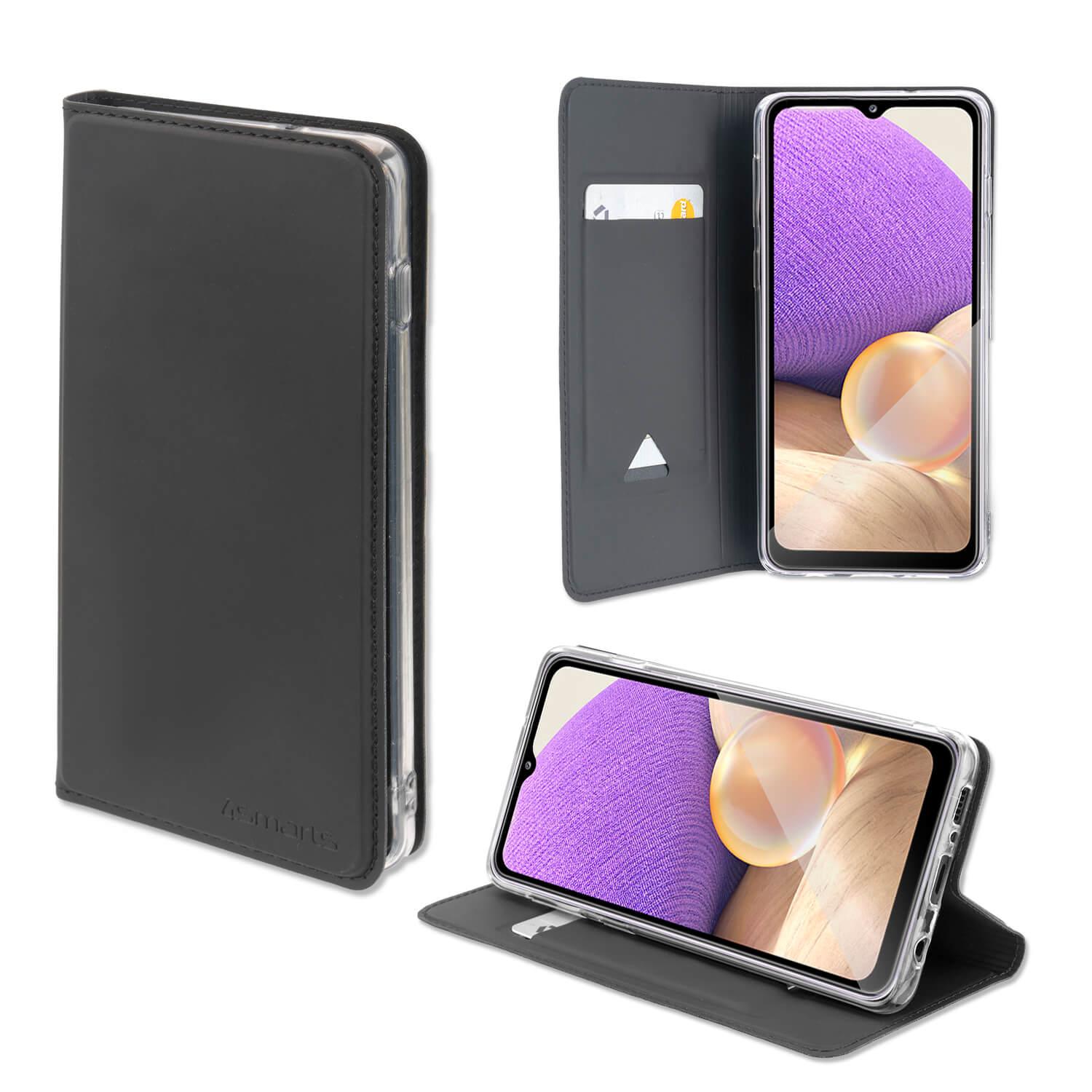 Кожен калъф с поставка и отделение за кр. карта за Samsung Galaxy A32 5G - 4smarts Flip Case URBAN Lite (черен) | JAR Computers Кожен калъф с поставка и отделение за кр. карта за Samsung Galaxy A32 5G - 4smarts Flip Case URBAN Lite (черен)