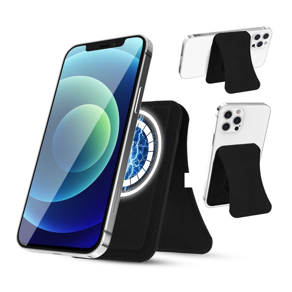 Кожен портфейл (джоб) с вградена поставка за прикрепяне към iPhone с MagSafe - Kingxbar UltiMag ErgoFold Magnetic Kickstand Wallet (черен) | JAR Computers Кожен портфейл (джоб) с вградена поставка за прикрепяне към iPhone с MagSafe - Kingxbar UltiMag ErgoFold Magnetic Kickstand Wallet (черен)