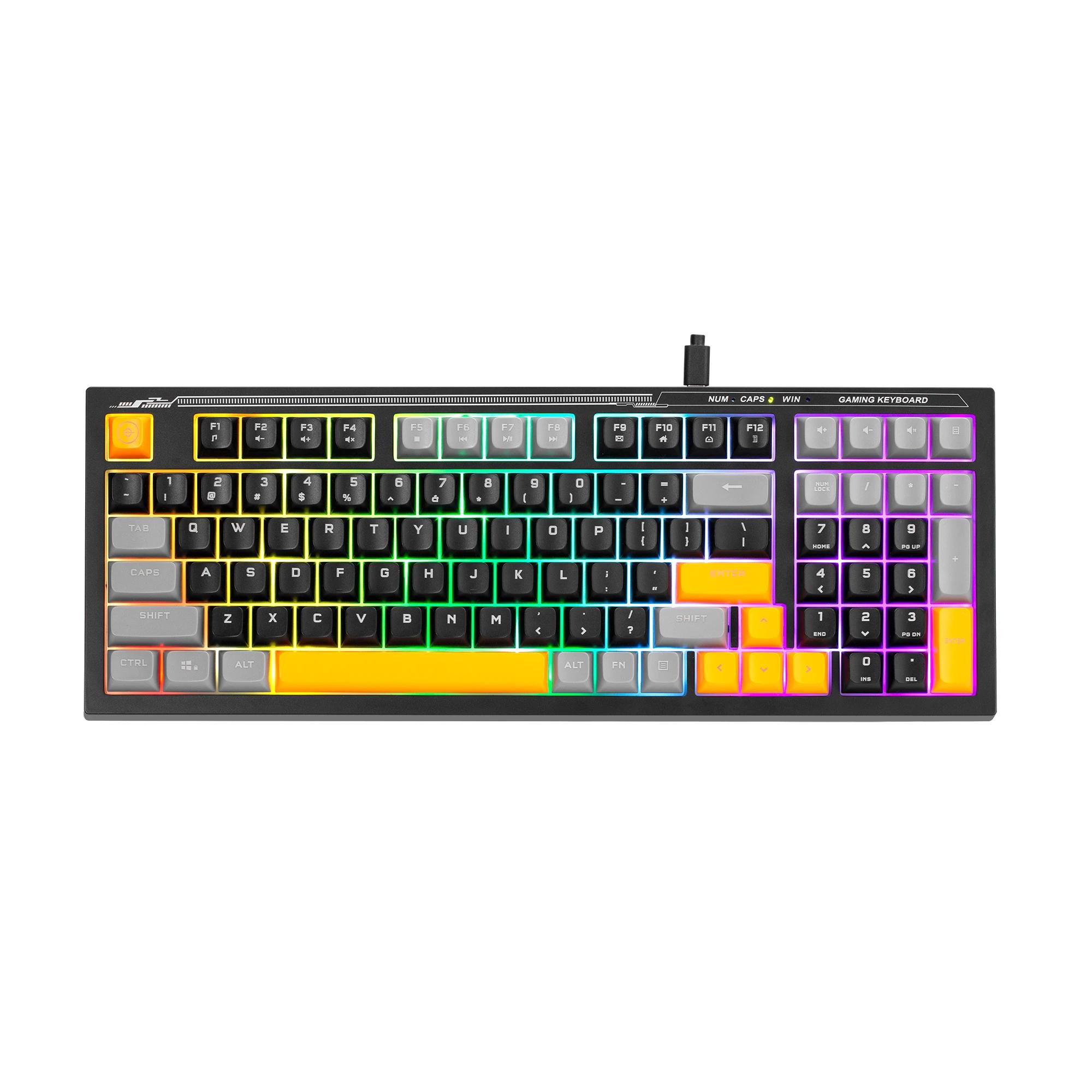 Marvo геймърска клавиатура Gaming Keyboard Soldat S50A - Rainbow, 98 keys - MARVO-K638A