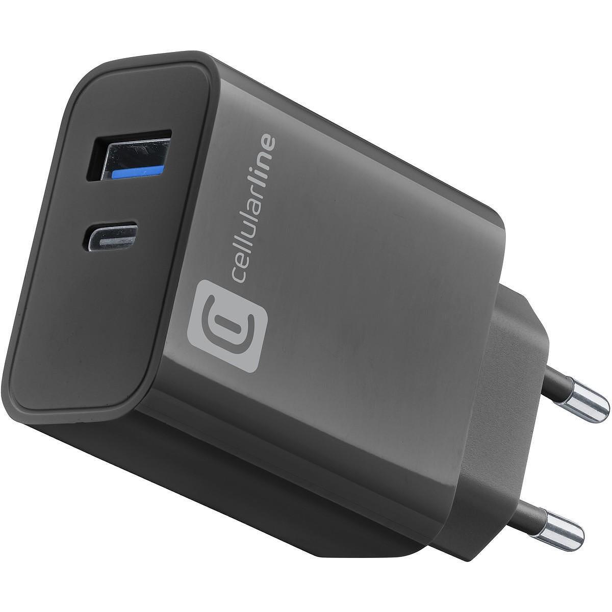 Multipower220V PD 32W Зарядно с два порта за зареждане, цвят черен