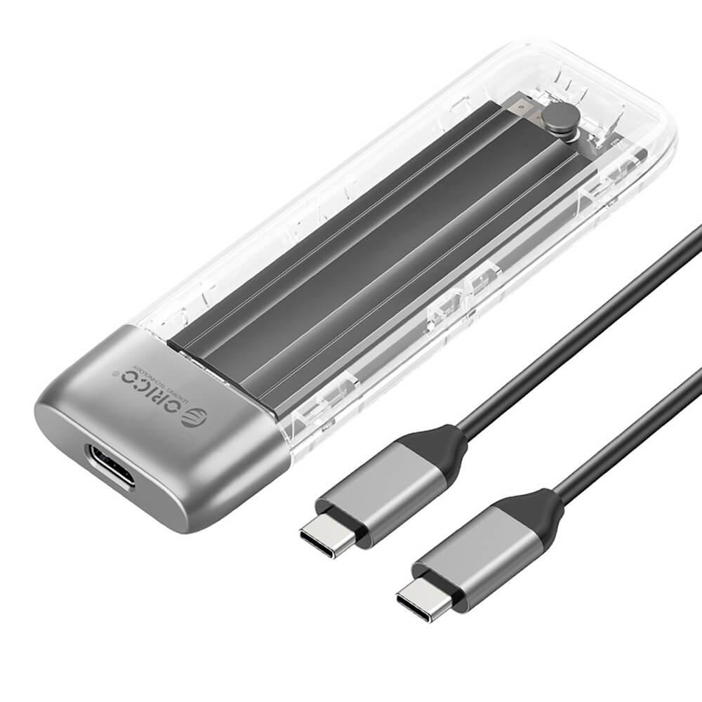 Външна кутия с USB-C за M.2 NVMe SATA SSD дискове - Orico TXM2-C3 USB-C External M.2 NVMe SSD USB 3.2 Enclosure (прозрачен-сив) | JAR Computers Външна кутия с USB-C за M.2 NVMe SATA SSD дискове - Orico TXM2-C3 USB-C External M.2 NVMe SSD USB 3.2 Enclosure (прозрачен-сив)