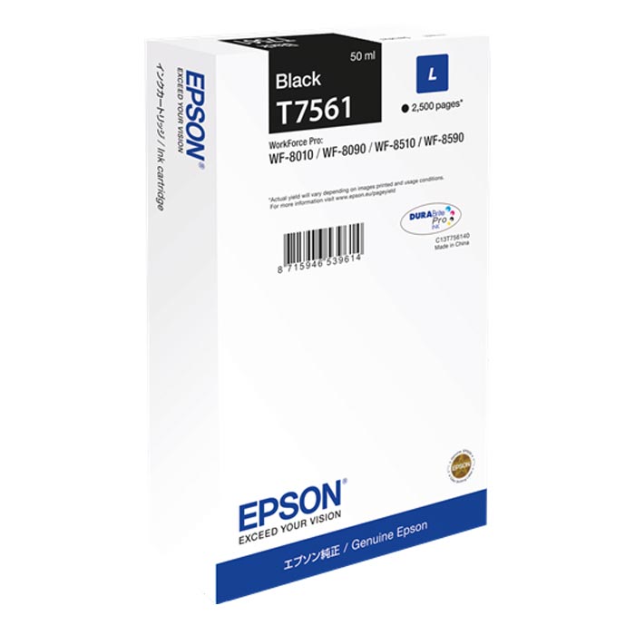 WORKFORCE PRO WF-6530MFP/WF-8000 SERIES INK CRTR BLACK (EPST756140)