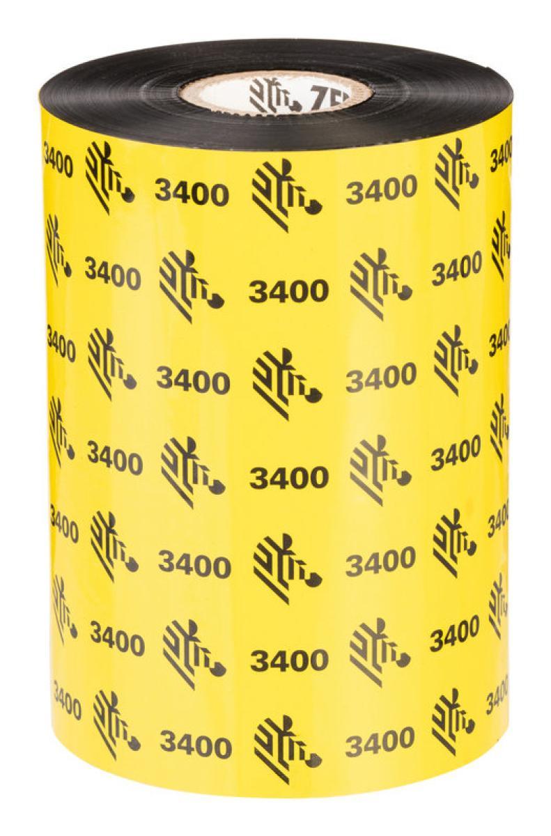 Zebra 3400 High Performance Wax-Resin thermal ribbon 450 m Black | JAR Computers Zebra 3400 High Performance Wax-Resin thermal ribbon 450 m Black
