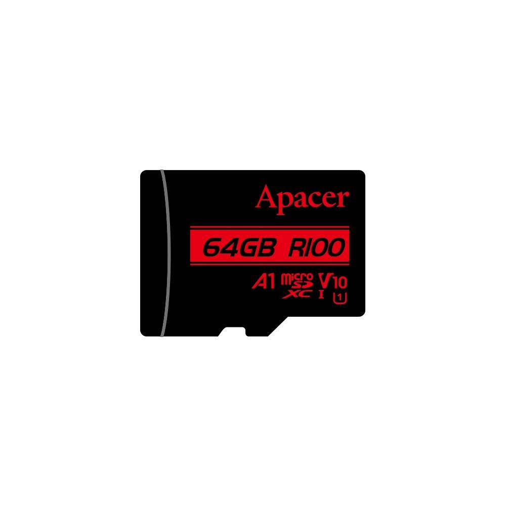 Apacer карта памет microSDXC 64GB UHS-I V10 A1, Adapter - AP64GMCSX10UB-R