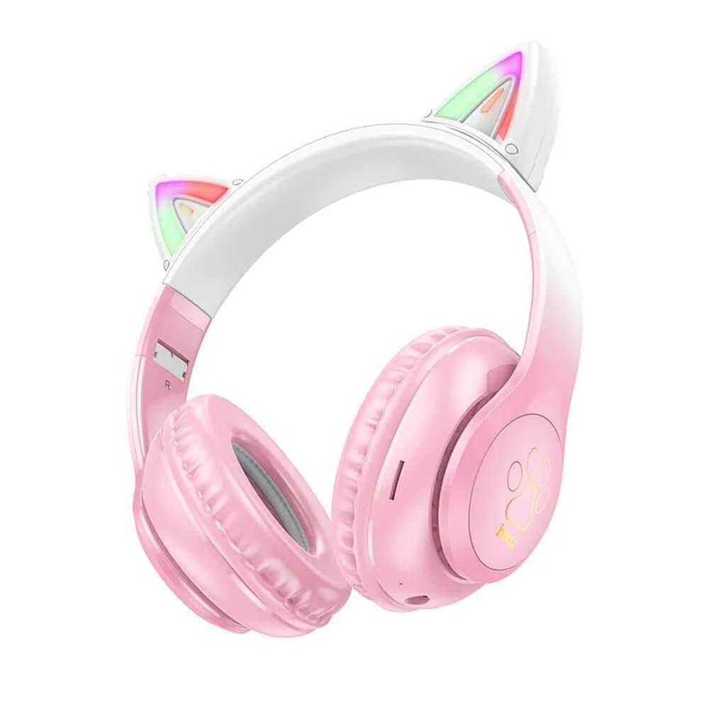 Безжични блутут слушалки, подходящи за деца - Hoco Cat Ear Kids Wireless Over-Ear Headphones (розов) | JAR Computers Безжични блутут слушалки, подходящи за деца - Hoco Cat Ear Kids Wireless Over-Ear Headphones (розов)