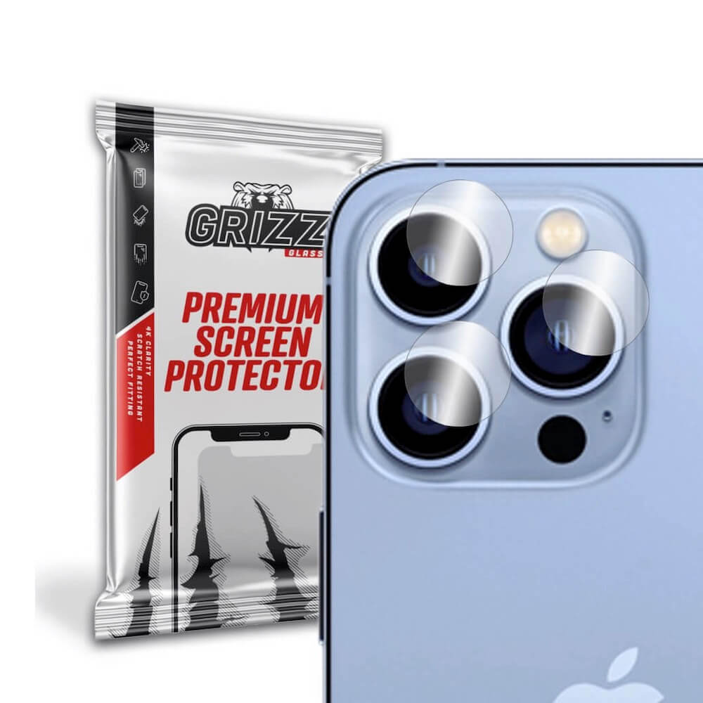 GrizzGlass HybridGlass Camera Glass Set - 2 комплекта предпазни стъклени лещи за камерата на iPhone 14 Pro
