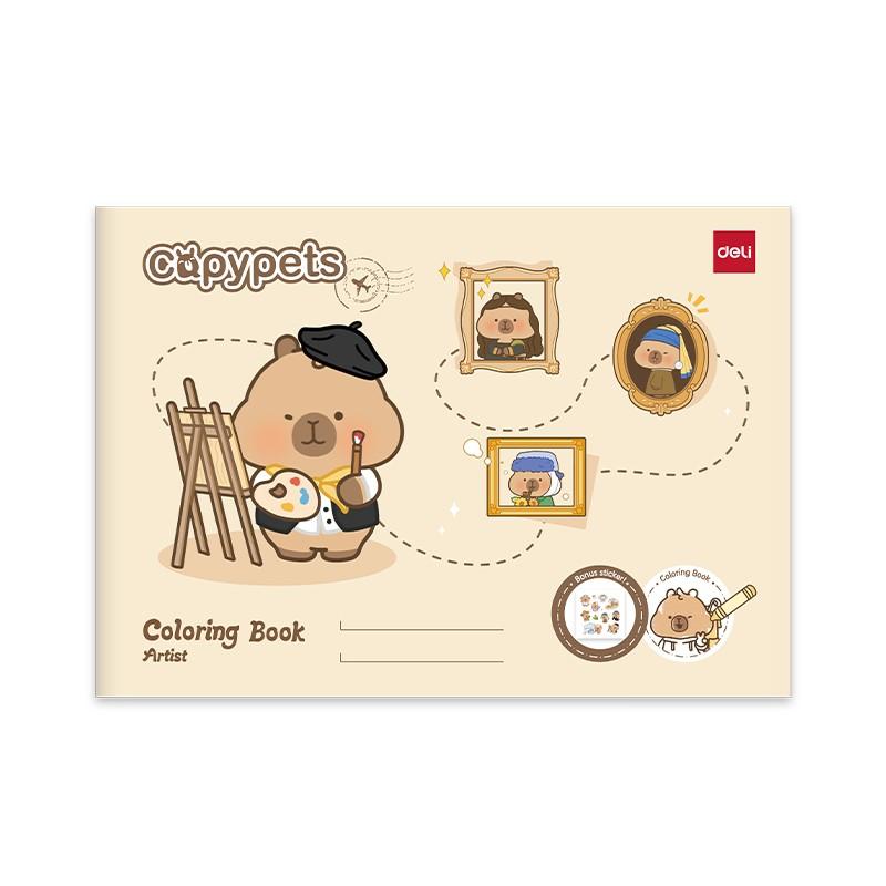 Книжка за оцветяване Deli Capypets EN612 + стикери, 210х297мм, 120 г/кв.м, 12 л. | JAR Computers Книжка за оцветяване Deli Capypets EN612 + стикери, 210х297мм, 120 г/кв.м, 12 л.