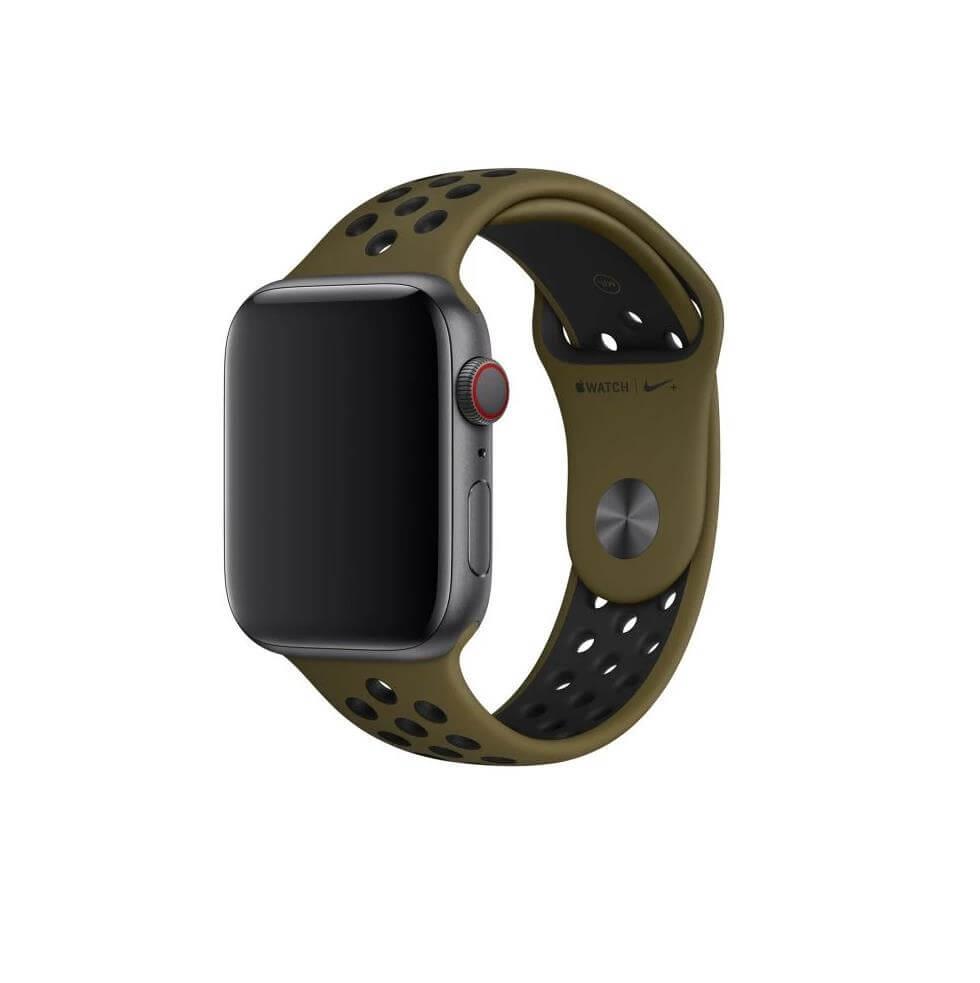 Оригинална силиконова каишка за Apple Watch 42мм, 44мм, 45мм, 46мм, Ultra 49мм - Apple Watch Nike Band Sport Olive | JAR Computers Оригинална силиконова каишка за Apple Watch 42мм, 44мм, 45мм, 46мм, Ultra 49мм - Apple Watch Nike Band Sport Olive