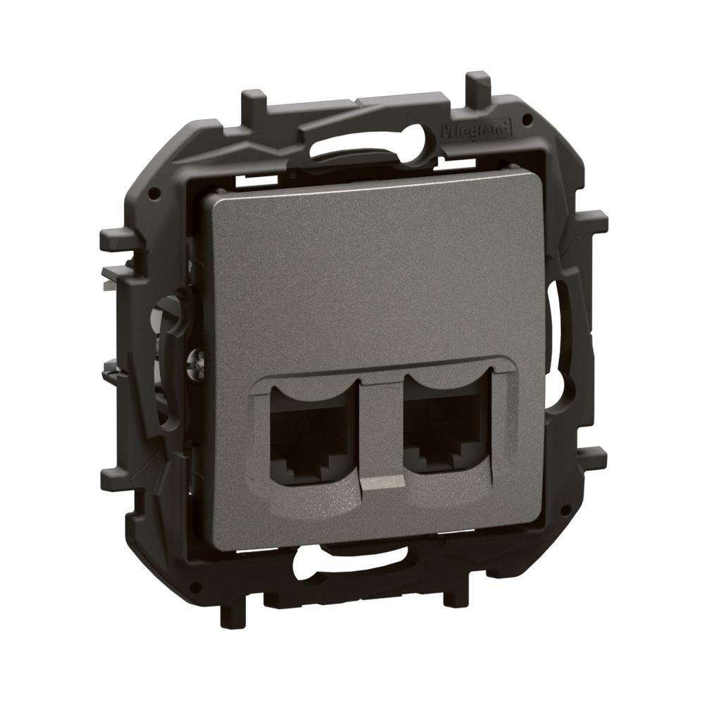 Розетка 2x RJ45 UTP cat.6A Сив - Legrand Niloe New NP4336MG | JAR Computers Розетка 2x RJ45 UTP cat.6A Сив - Legrand Niloe New NP4336MG