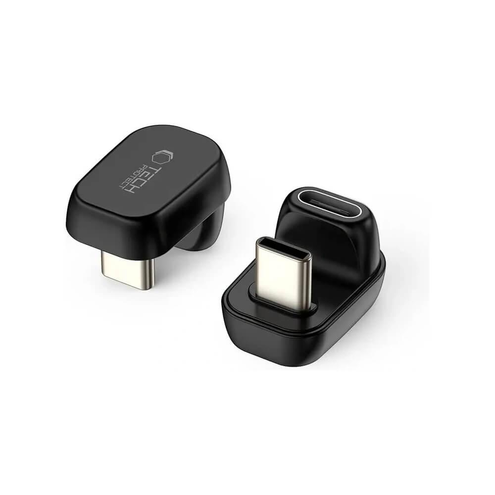Алуминиев USB-C адаптер за устройства с USB-C порт - Tech-Protect Ultraboost Angle AA04 USB-C Male to USB-C Female Adapter (черен) | JAR Computers Алуминиев USB-C адаптер за устройства с USB-C порт - Tech-Protect Ultraboost Angle AA04 USB-C Male to USB-C Female Adapter (черен)