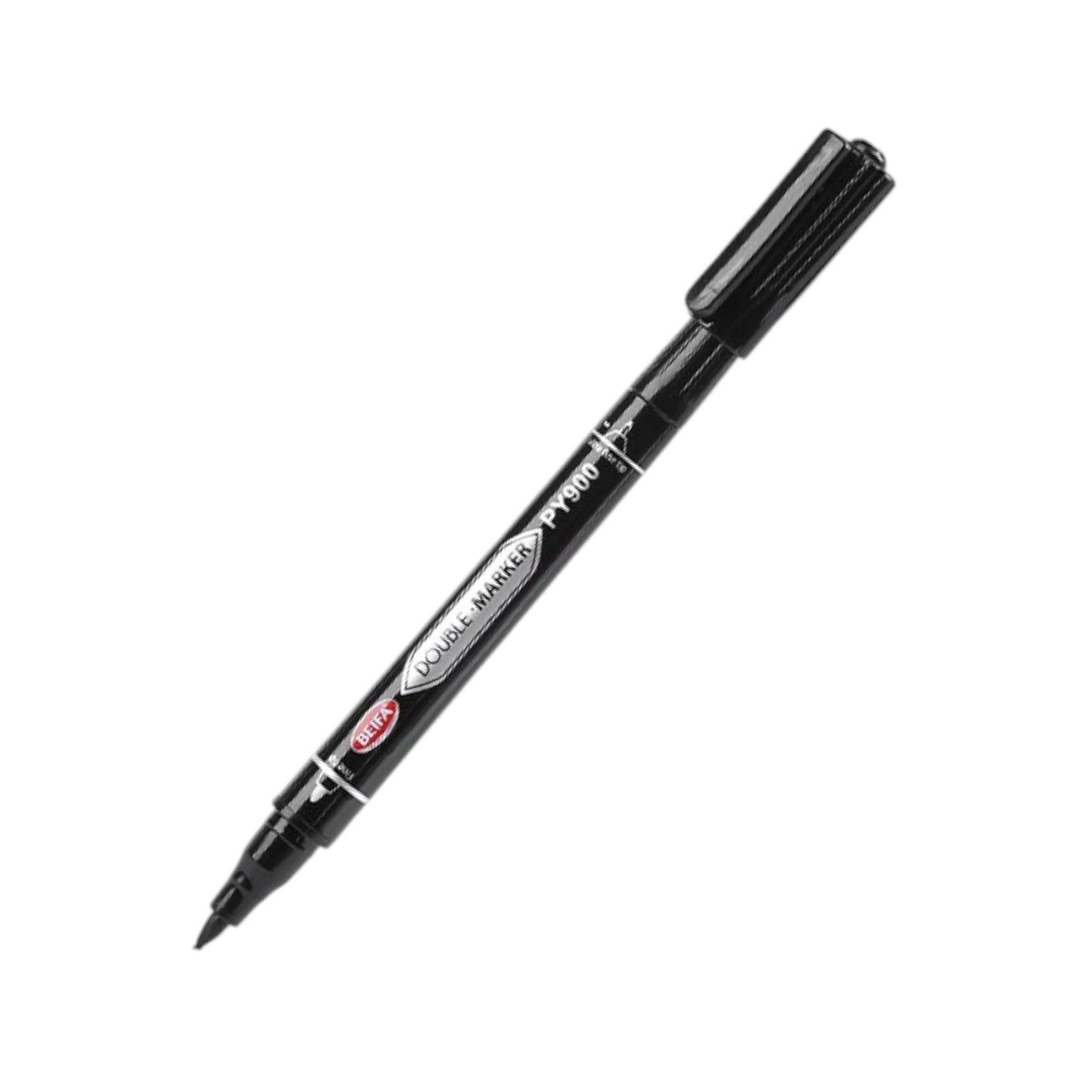 Beifa Перманентен маркер PY900, двоен, 0.5 - 2 mm, черен