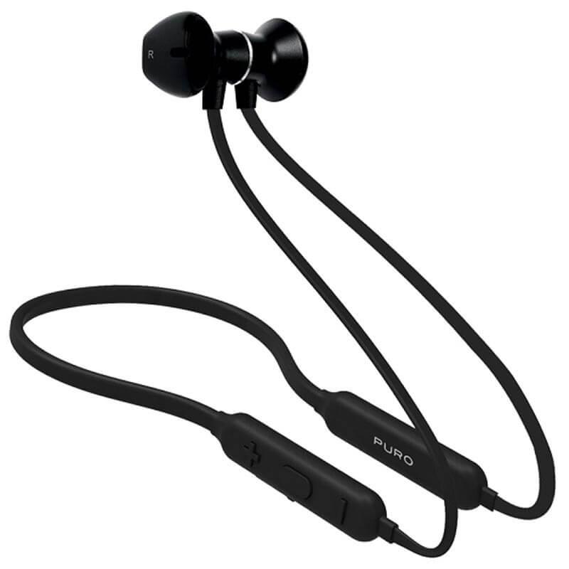Безжични блутут слушалки за мобилни устройства - Puro Neckband Magnet Pod Wireless In-Ear Earphones (черен) | JAR Computers Безжични блутут слушалки за мобилни устройства - Puro Neckband Magnet Pod Wireless In-Ear Earphones (черен)