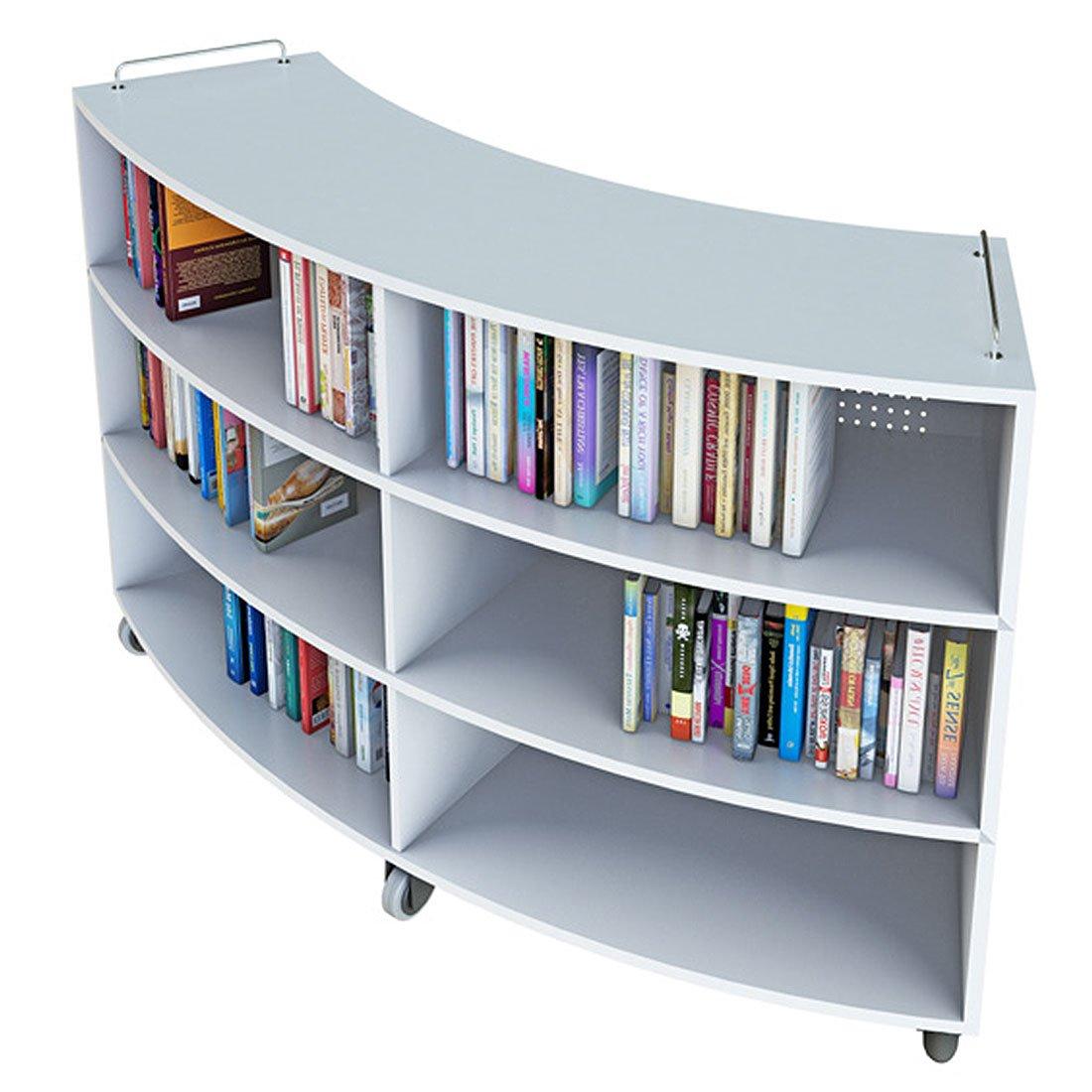 Библиотечен стелаж RFG Active Book, с колелца, овална форма, ПДЧ