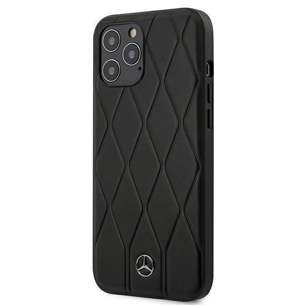 Дизайнерски кожен (естествена кожа) кейс за iPhone 12, iPhone 12 Pro - Mercedes Genuine Leather Wave Line Hard Case (черен) | JAR Computers Дизайнерски кожен (естествена кожа) кейс за iPhone 12, iPhone 12 Pro - Mercedes Genuine Leather Wave Line Hard Case (черен)