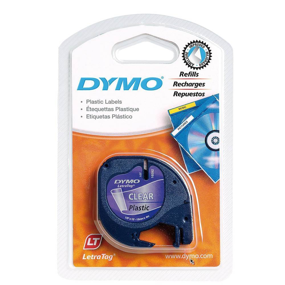 DYMO 12267 LETRA TAG PLASTIC TAPE 12mm x 4m TRANSP. (S0721530) (DYMO12267)