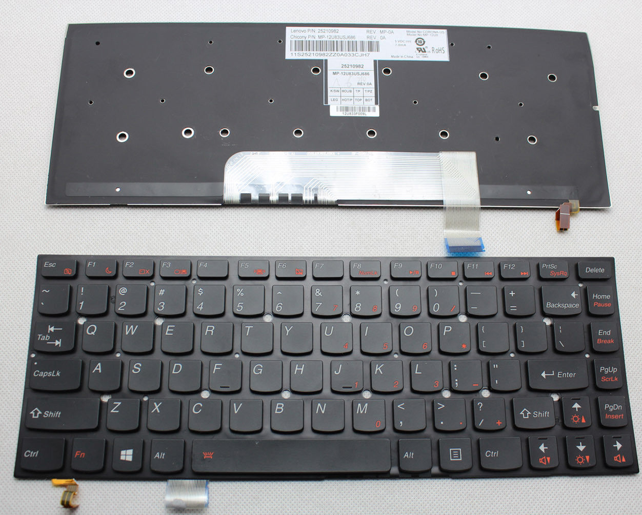 Клавиатура за лаптоп Lenovo V4400 V4400u Черна Без Рамка (Малък Ентър) с Подсветка / Black Without Frame US With Backlit | JAR Computers Клавиатура за лаптоп Lenovo V4400 V4400u Черна Без Рамка (Малък Ентър) с Подсветка / Black Without Frame US With Backlit