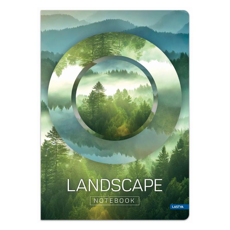 Тетрадка LASTVA LANDSCAPE, A4, 96 л., линиран офсет 70 г, твърда корица мат ламинат, UV лак | JAR Computers Тетрадка LASTVA LANDSCAPE, A4, 96 л., линиран офсет 70 г, твърда корица мат ламинат, UV лак