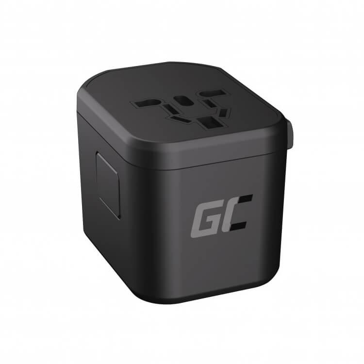 Захранване с USB и USB-C портове и преходници за цял свят в едно устройство за мобилни устройства - Green Cell TripCharge PRO Universal Adapter | JAR Computers Захранване с USB и USB-C портове и преходници за цял свят в едно устройство за мобилни устройства - Green Cell TripCharge PRO Universal Adapter
